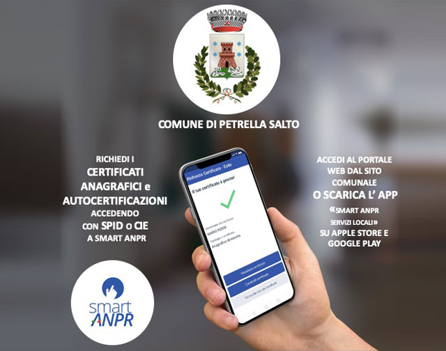 Petrella Salto (RI): attivato nuovo servizio Smart ANPR: certificati anagrafici da app e portale web