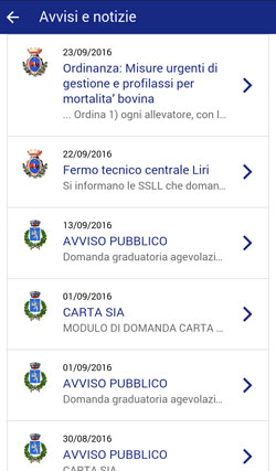 Il Comune Informa 2.0 - Elenco Avvisi e notizie