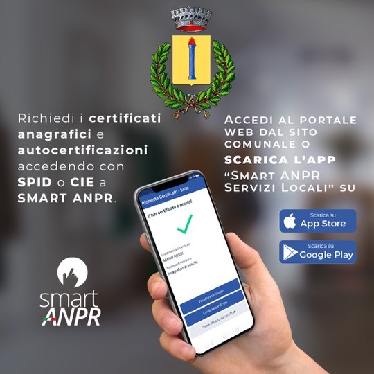 Civita D'Antino (AQ):attivato nuovo servizio Smart ANPR: certificati anagrafici da app e portale web