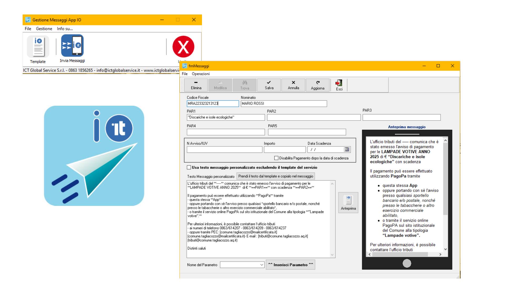 Gestione Servizi e messaggi per App IO